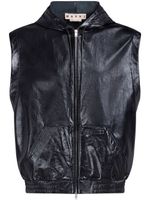 Marni veste en cuir à design sans manches - Noir