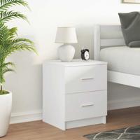 Nachtkastje met 2 lades 40x36x50 cm wit