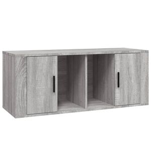 The Living Store TV-meubel - Trendy - TV-meubel - 100 x 35 x 40 cm - Grijs sonoma eiken