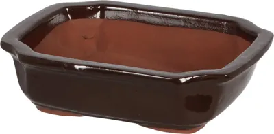 Esschert Design Pot Bonsai Rechthoekig S 20.5x14.8x5.6cm - Terracotta stijl voor je miniatuurbomen