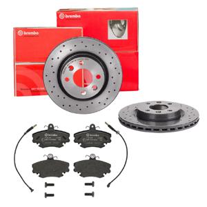 Remmenset, remschijf BREMBO, Remschijftype: Geperforeerd / Geventileerd, Inbouwplaats: Vooras, u.a. für Renault, Dacia