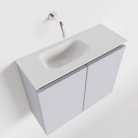 Toiletmeubel Mondiaz Ture | 60 cm | Meubelkleur Cale | Eden wastafel Talc Links | Zonder kraangat