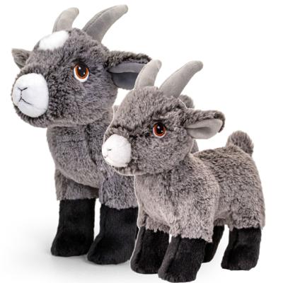 Keel Toys Geiten setje - 2x stuks - pluche - knuffel dier - 20 en 25 cm - Geiten van de boerderij