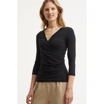 Lauren Ralph Lauren top Alayja met borduursels zwart