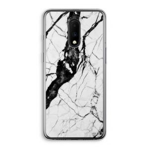Witte marmer 2: OnePlus 7 Transparant Hoesje