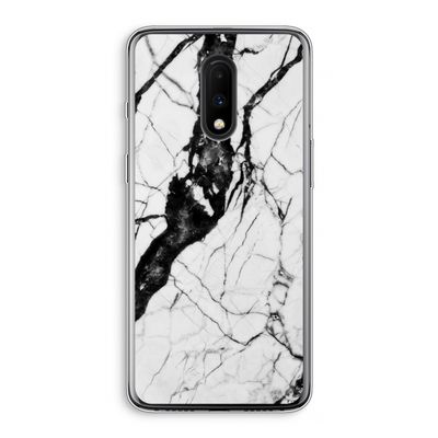 Witte marmer 2: OnePlus 7 Transparant Hoesje