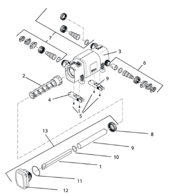 Kwartsbuis D44 x 504,5 met rand