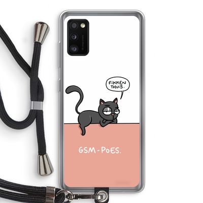GSM poes: Samsung Galaxy A41 Transparant Hoesje met koord