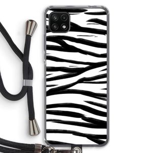 Zebra pattern: Samsung Galaxy A22 5G Transparant Hoesje met koord