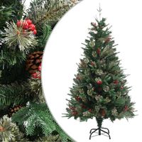vidaXL Kerstboom met dennenappels 150 cm PVC en PE groen - thumbnail