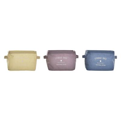 Mand DKD Home Decor Canvas Modern (20 x 16 x 15 cm) (3 Stuks)