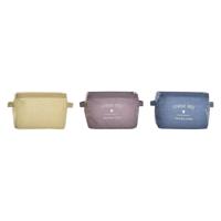 Mand DKD Home Decor Canvas Modern (20 x 16 x 15 cm) (3 Stuks)