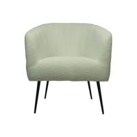 HSM - HSM Collection-Fauteuil Bouclé-77x68x83-Wit|Zwart-Stof|metaal