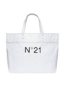 Nº21 Kids sac cabas transparent à logo imprimé - Blanc