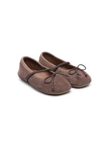 Pèpè ballerines en daim à détail de nœud - Marron