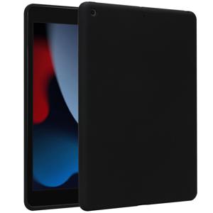 Accezz Liquid Silicone Backcover iPad 9 (2021) 10.2 inch/iPad 8 (2020) 10.2 inch/iPad 7 (2019) 10.2 inch Tablethoesje Zwart