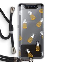 Ananasjes: Samsung Galaxy A80 Transparant Hoesje met koord