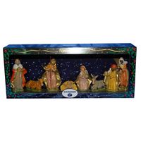 8x Kerststal beeldjes - Jezus/Maria/Jozef - kunststof - van 8 tot 11 cm - Kerststallen - thumbnail