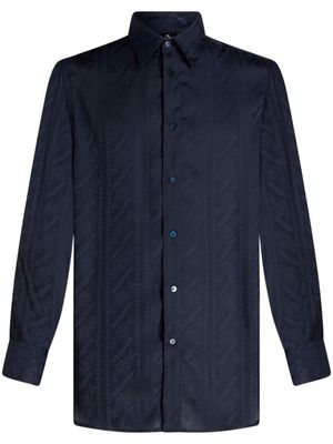 ETRO chemise en soie à motif en jacquard - Bleu