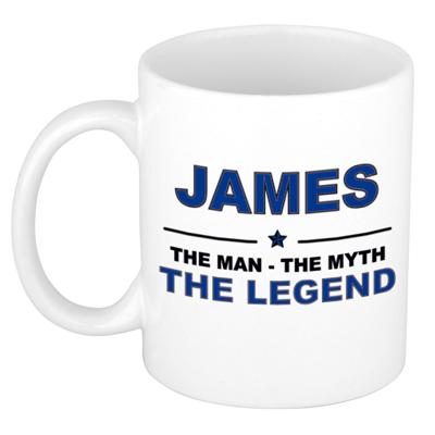 James cadeau mok - man myth legend - naam koffiemok - 300 ml - collega - vaderdag