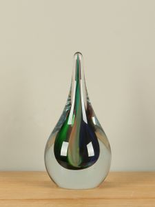 Glazen druppel Regenboog 16 cm.