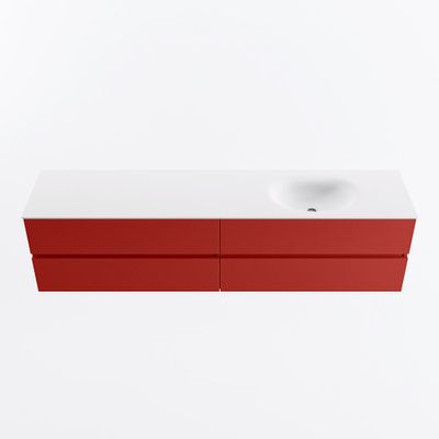MONDIAZ VICA 200cm badmeubel onderkast Fire 4 lades. Wastafel MOON rechts 1 kraangat, kleur Talc.