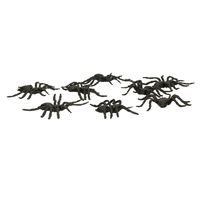 Fiestas Nep spinnen/spinnetjes 6 cm - zwart - 8x stuks - Horror/griezel thema decoratie beestjes   -
