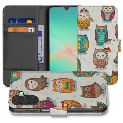 Samsung Galaxy A26 Vrolijke Uilen | Book Case | Portemonnee hoesje