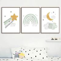 Posters - Ster, Maan en Regenboog / Set van 3