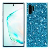 Plating glittery poeder schokbestendig TPU Case voor Galaxy Note 10 + (blauw)