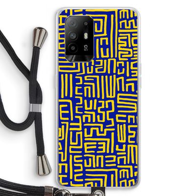Majorelle Blue Print: Oppo A94 5G Transparant Hoesje met koord