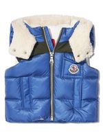 Moncler Enfant gilet matelassé Oust à patch logo - Bleu - thumbnail