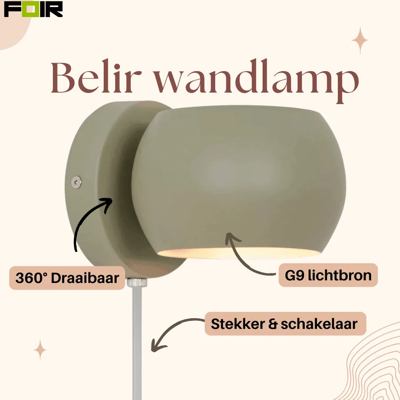 Leeslamp bruin met schakelaar & G9 Fitting Belir