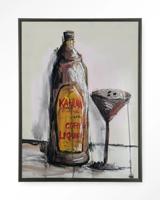 Urban Cotton Wandkleed 'Friday Night' 145 x 190cm in Floating Frame - black