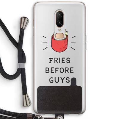 Fries before guys: OnePlus 6 Transparant Hoesje met koord