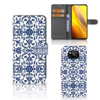 Xiaomi Poco X3 | Poco X3 Pro Hoesje Flower Blue Xiaomi Poco X3 | Poco X3 Pro Hoesje Flower Blue