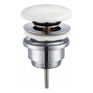 Afvoerplug Wiesbaden UniMatch Caral | 5/4" | Click waste | Messing | Rond | Keramiek wit