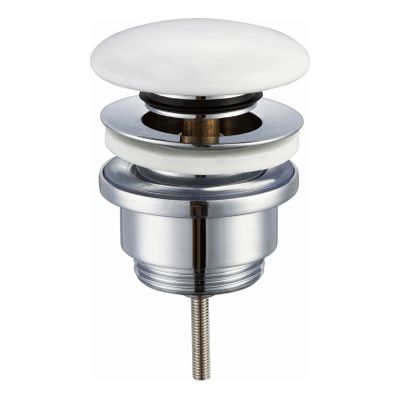 Afvoerplug Wiesbaden UniMatch Caral | 5/4" | Click waste | Messing | Rond | Keramiek wit