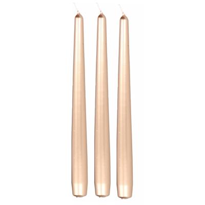 Enlightening Candles Dinerkaarsen - 12x stuks - licht goud - 8 branduren - 25 cm - kandelaar kaarsen