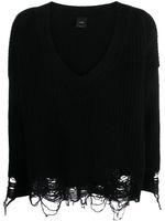 PINKO pull côtelé à col v - Noir