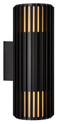 Nordlux Wandlamp Aludra rond dubbel 2x E27 zwart IP54 - 4800943