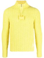 Moncler pull nervuré à col montant - Jaune