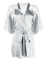 Fleur Of England robe de chambre Sigrid en soie - Gris - thumbnail