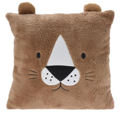 Dieren sierkussen - kinderkamer - bruin - 43 cm - polyester - met oren