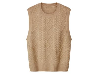 esmara Gebreid dames vest (Beige, M (40/42))