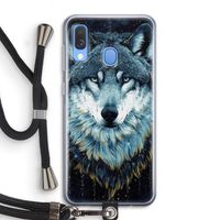 Darkness Wolf: Samsung Galaxy A40 Transparant Hoesje met koord