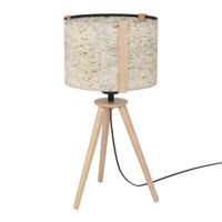 Stars of Light Tafellampje TripodHontongas hout met beige kap - 390325