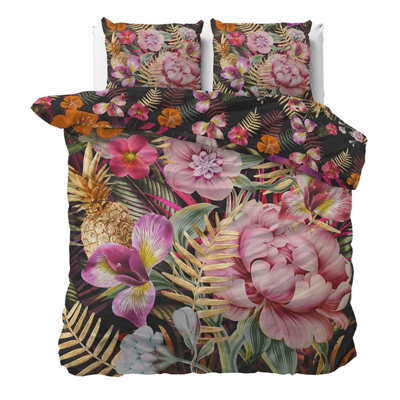 Dekbedovertrek Katoen-Satijn - Chasey - 240x200 Cm - Tweepersoons (200x200 Cm) - Meerkleurig Katoen-satijn - Bloemen - Manilla - Dekbed-Discounter.nl