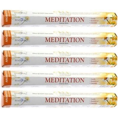 Stamford meditatie wierook stokjes - 5x - vanille sandelhout en kamille geur - Lichaam in balans