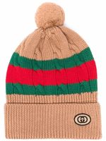 Gucci bonnet Web Stripe en laine - Tons neutres